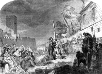 Het martelaarschap van Ridley en Latimer, Oxford, 1856