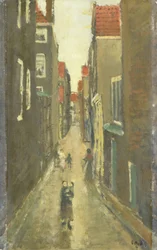 De Baanbrugsteeg vanaf de Haarlemmerdijk richting de Vinkenstraat en de Brouwersgracht