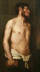 Dood konijn (naaktstudie of studie van een Ier), 1858