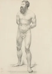 Zonder titel - Staand mannelijk naakt met vijgenblad, 1844