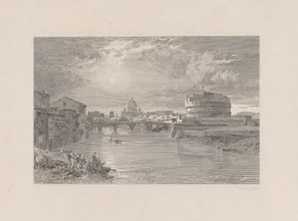 Rome; Brug en kasteel van St. Angelo aan de Tiber