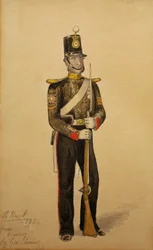 Kleursergeant van de koninklijke marine-artillerie, 1854