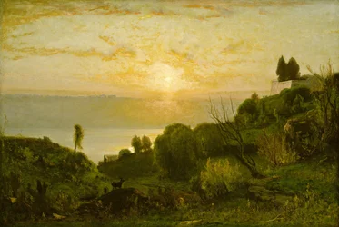 Meer Albano, zonsondergang, ca. 1874