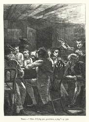 Illustratie voor She Stoops To Conquer (gravure)