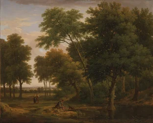 Boslandschap met figuren, ca.1745 (olieverf op doek)