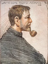 Portret van Jameson Boyd Adams (1880-1962) uit «The Heart of the Antarctic» van Sir Ernest Shackleton (1874-1922), ca. 1909