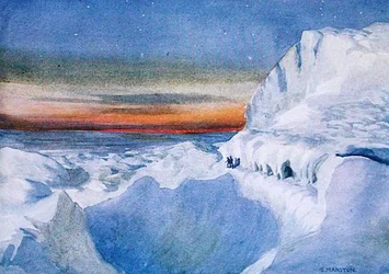 De terugkeer van de zon in Antarctica, illustratie uit 