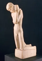 De reliekdrager, sculptuur door George Minne (1866-1941) ca. 1897