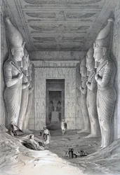 Interieur van de Grote Tempel, Abu Simbel, 19e eeuw