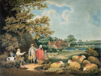 De Herders, gegraveerd door William Ward, gepubliceerd door H. Morland, 1806