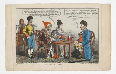 Een ERFGENAAM bij de WET!!, prent gemaakt door Charles Williams, 1808