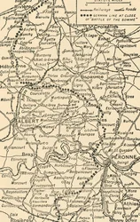 Kaart ter illustratie van de Slag aan de Somme, 1919