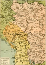 Kaart om de Servische terugtocht te illustreren, 1919