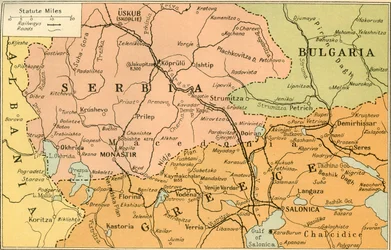 Kaart van het Salonica Front, 1919
