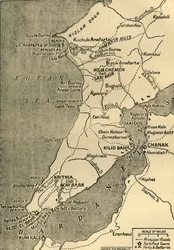 Kaart van het Gallipoli-schiereiland, 1919