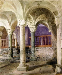 Crypte van St. Nicolaas Giornico, Kanton Ticino, Zwitserland