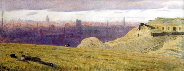 Newcastle vanaf de Rabbit Banks, Gateshead aan de Tyne