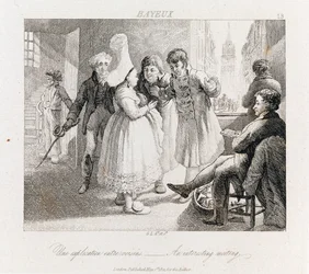 Interessante ontmoeting - Bayeux, c.1821 (ets)