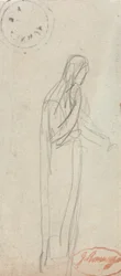 Een staande vrouwenfiguur