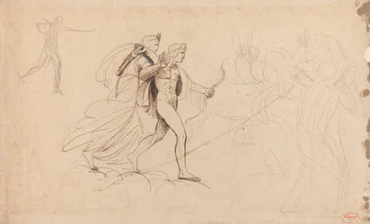 Apollo en Diana voor "De vernietiging van Niobe