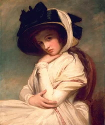Emma Hart, later Lady Hamilton, met een strohoed, c.1782-94
