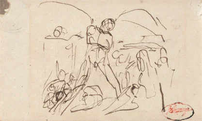 Figuurcompositie; mogelijk Simson en Delila