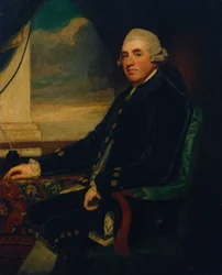 Portret van de Eerste Graaf van Farnham, zittend, driekwart lengte, bij een open raam