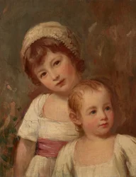 Portret van twee kinderen, halflang