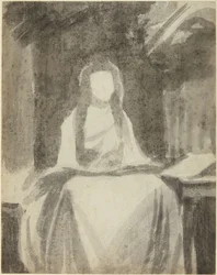 Portretstudie van Lady Hamilton als Sint-Cecilia