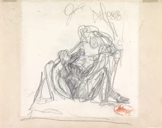 Liggende vrouw en andere figuren