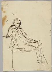 Zittende mannelijke figuur, portretstudie