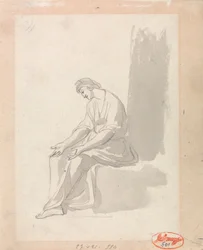 Zittende vrouw