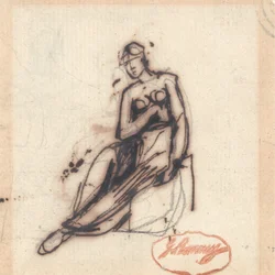 Zittende vrouw