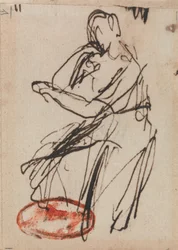 Zittende vrouw