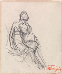 Zittende vrouw