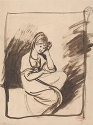 Schets voor het portret van een dame