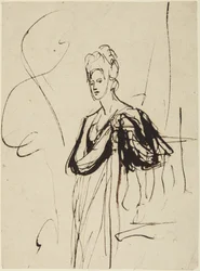 Staande vrouwenfiguur, halflang