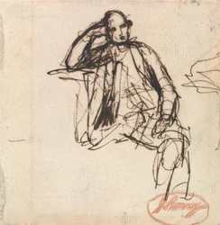 Studie voor een portret van een zittende man
