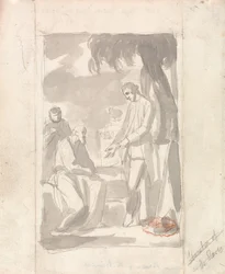 Studie voor het portret van majoor Thomas Pearson en de brahmaan