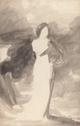 Studie van een staande dame