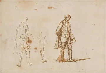 Twee studies van een mannelijke figuur