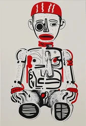 "Digitale totem", 2024 (acryl op canvas)