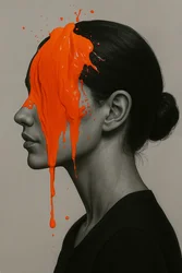 Signaal in stilte, 2025 (acryl op doek)