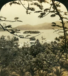 Een uitzicht op Samarai, Brits Nieuw-Guinea, c1909