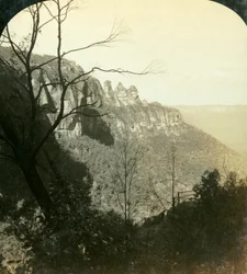 De Katoomba en Jamieson Bekken, Blue Mountains, New South Wales, Australië, 1908