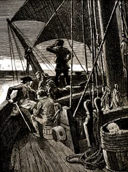 Jim Hawkins hoort een gesprek dat de piratenopstand onthult