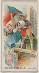 Verjaardag van de Koning, Nederland, uit de Feestdagen serie N80 voor Duke merk sigaretten, 1890