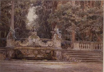 In het bos, Villa Corsini, Florence