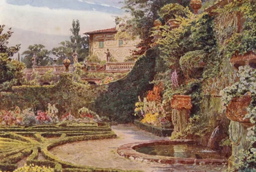 Italiaanse tuinen: Het Palazzo vanaf de Parterre, Villa Palmieri