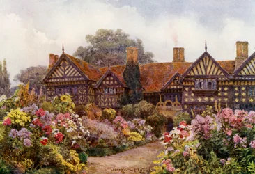 Speke Hall, Lancashire (kleurenlitho)
